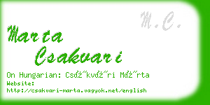 marta csakvari business card